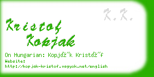 kristof kopjak business card